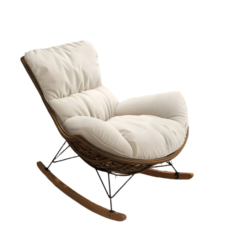 Outdoor Rattan Lounge Chair Semi-Reclining Retro Design for Comfortable Seating