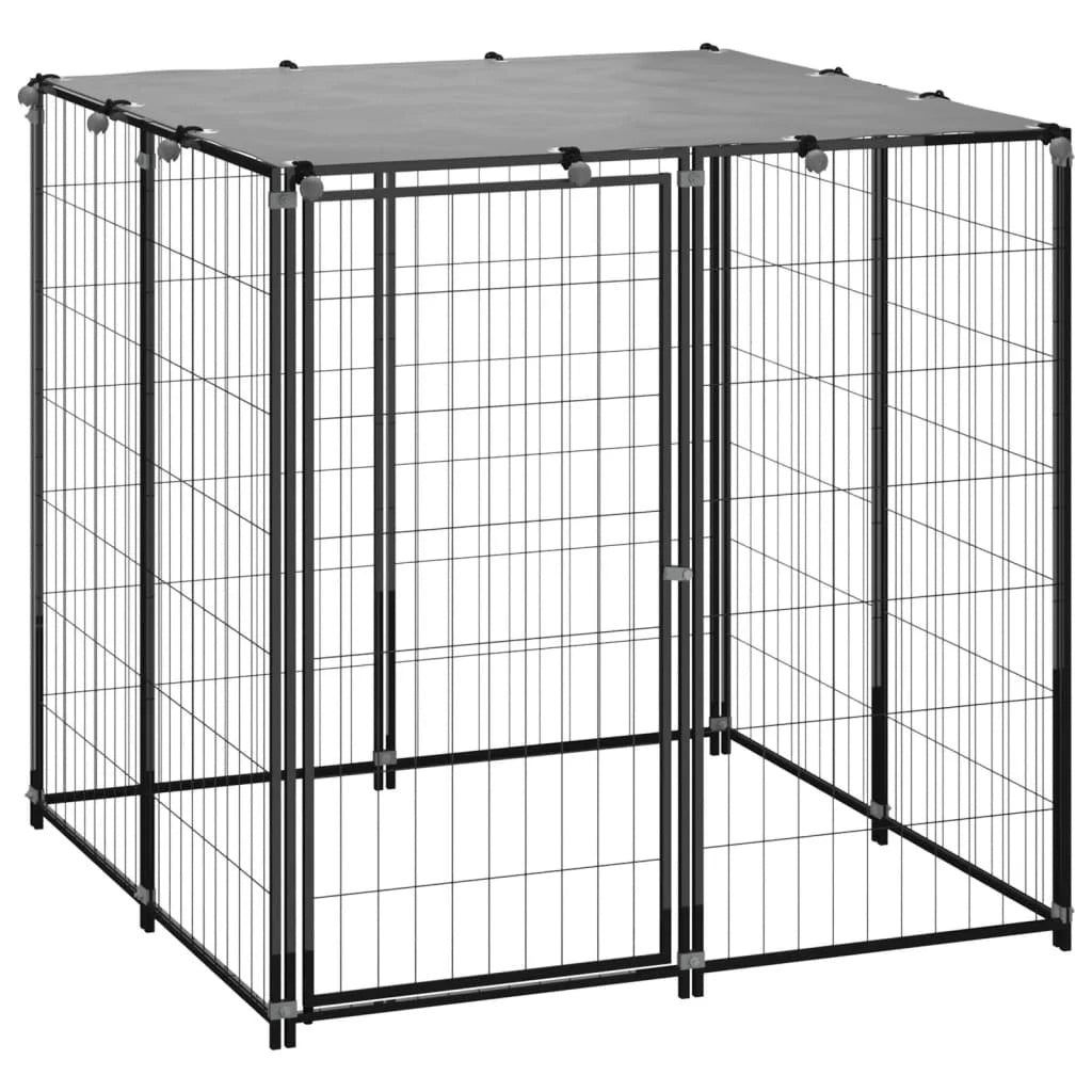Portable Outdoor Pet Enclosure with Roof – Steel Frame, 110x110x110cm