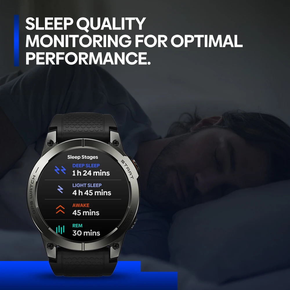Rechargeable AMOLED Smartwatch with GPS, Fitness & Sleep Monitoring, Bluetooth Calls