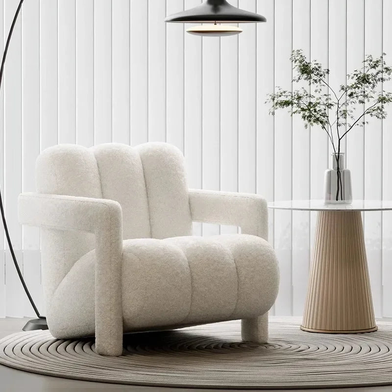 Modern Velvet Leisure Chair Comfortable Single Sofa for Living Room or Balcony