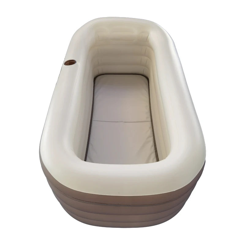 Portable Black Inflatable Adult Bathtub with Air Pump 152cm