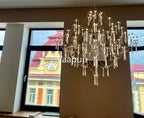 Chrome Hanging Crystal Lamp for Living & Dining Room