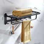 Bathroom Towel Storage Rack, Square Tube, Heavy Duty