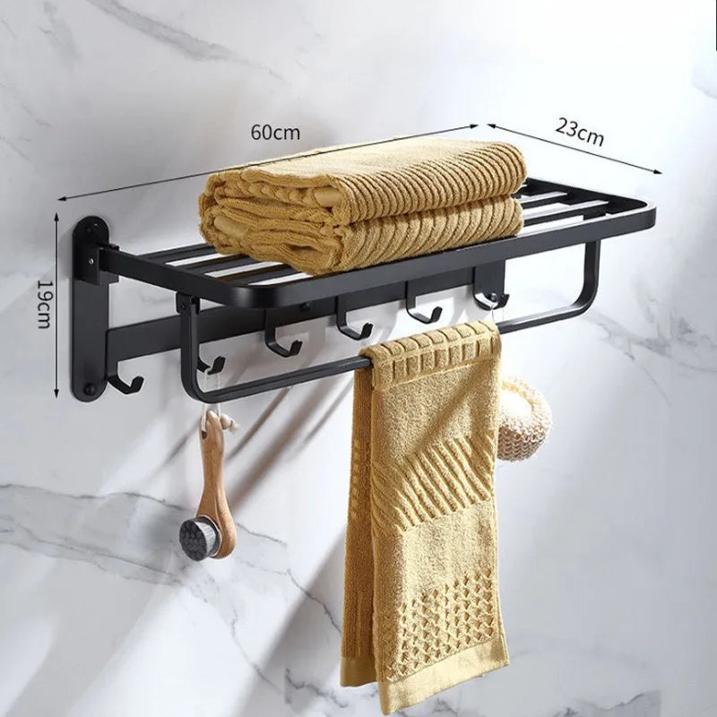 Bathroom Towel Storage Rack, Square Tube, Heavy Duty