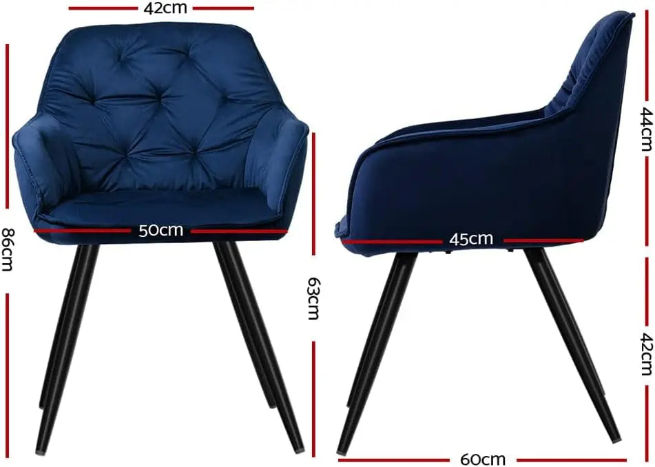 Modern Upholstered Dining Chairs (2-Pack) – Stylish Metal Frame Seating for Home or Office