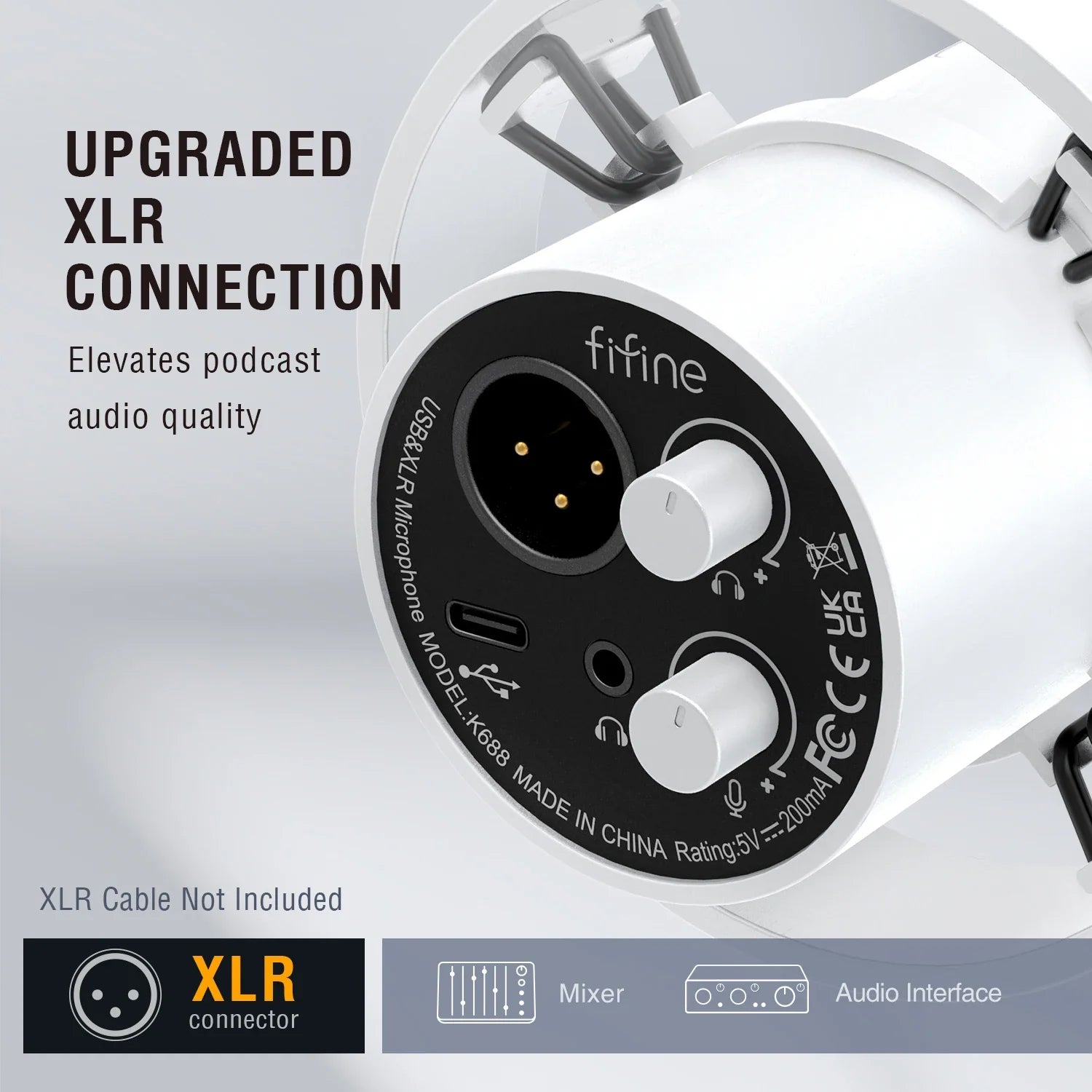 Cardioid Dynamic Mic for Home Studio with USB-C & XLR K688P