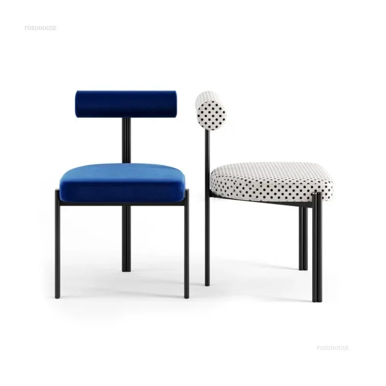 Blue Leisure Dining Chair with Backrest Ideal for Home Use