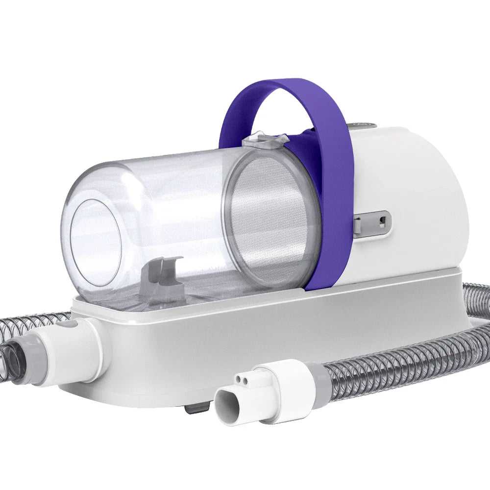 4-in-1 Purple Pet Grooming Vacuum with Deshedding Tool
