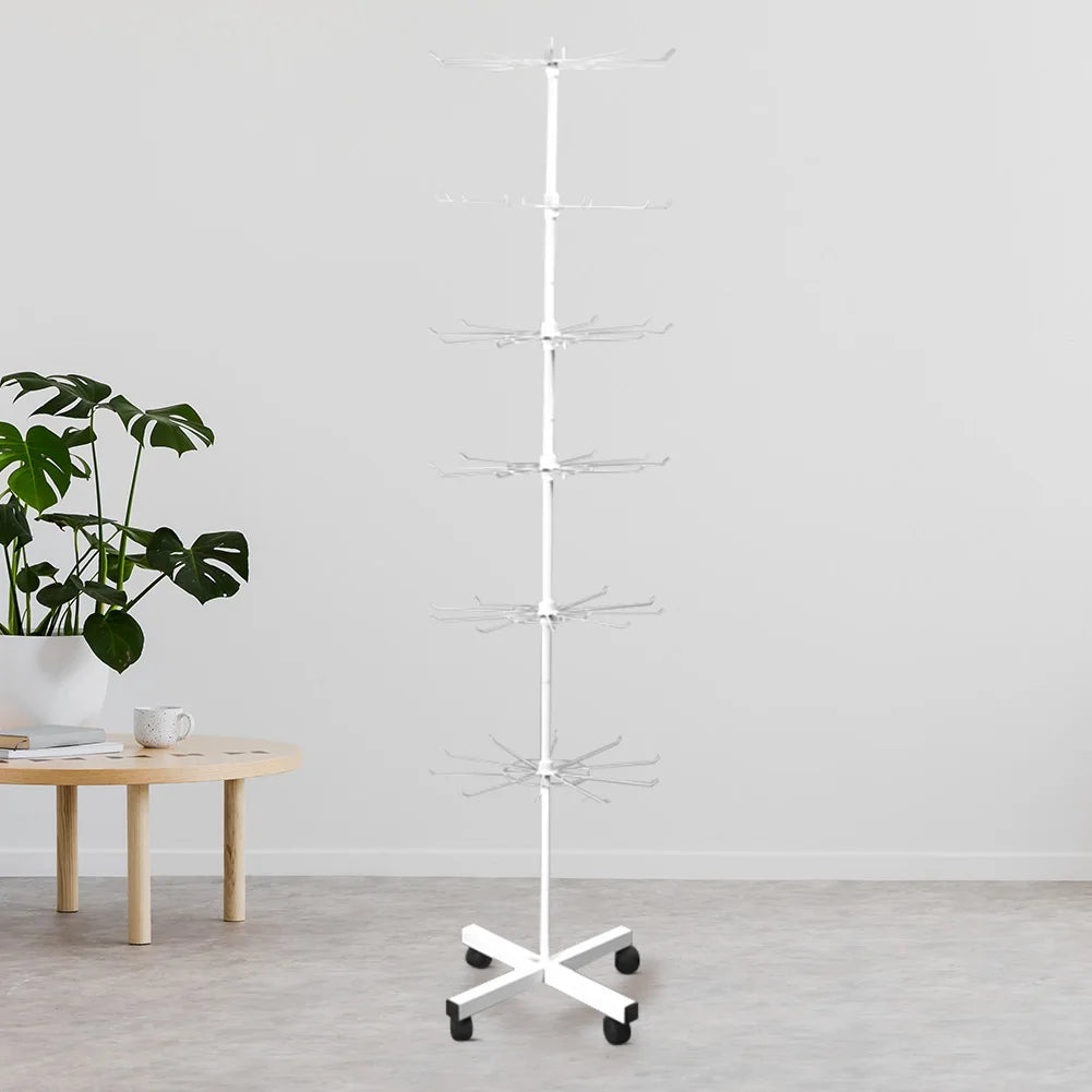 Metal Retail Display Rack, Spinning 6-Layer Stand for Accessories