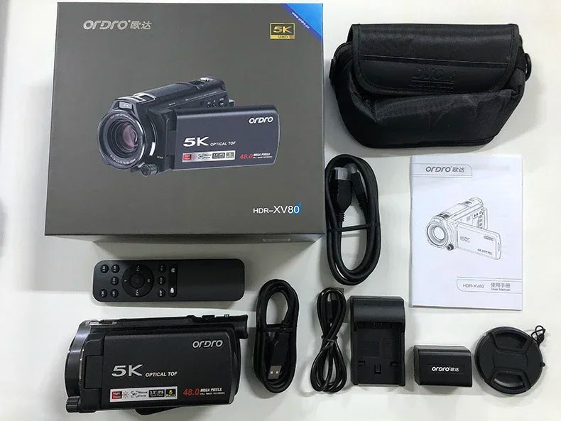 4K Camcorder with 12X Zoom and Touchscreen Display