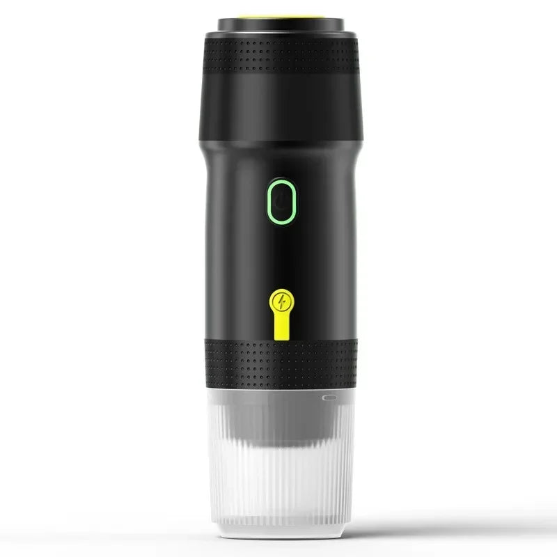 Portable Rechargeable Coffee Machine, 3-in-1 Capsule & Ground Coffee, USB Black