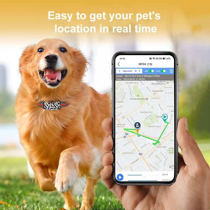 4G Waterproof Dog & Cat Tracking Collar with Real-Time Locator and Vibrating Function