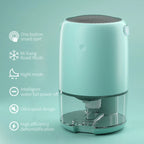 Compact Home Dehumidifier with Air Purification for Bedroom and Indoor Use