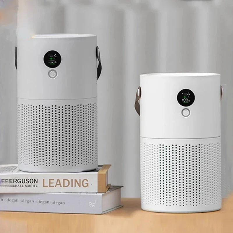 Rechargeable HEPA Air Purifier White Portable, 10000mAh Battery, Low Noise, for Rooms or Travel