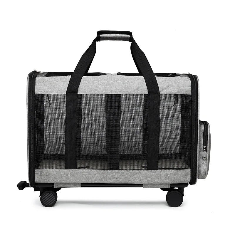 Travel Pet Trolley Bag for Small Animals – Foldable & Breathable