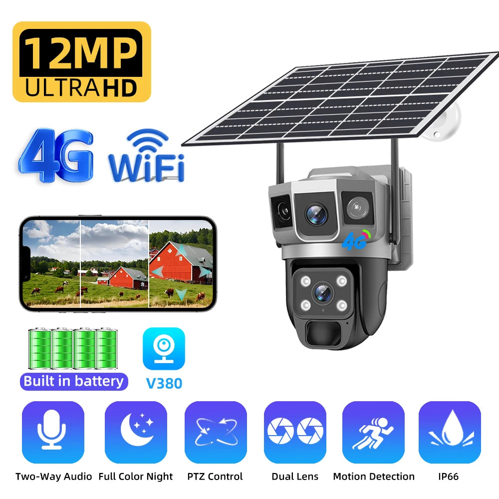 WiFi Solar Security Camera with 32GB and Night Vision