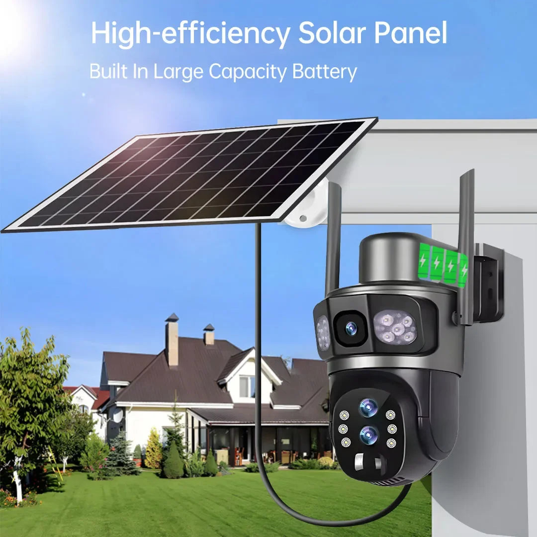 Wireless 4G Outdoor Camera with Solar Panel, 10X Zoom & AI Auto-Tracking