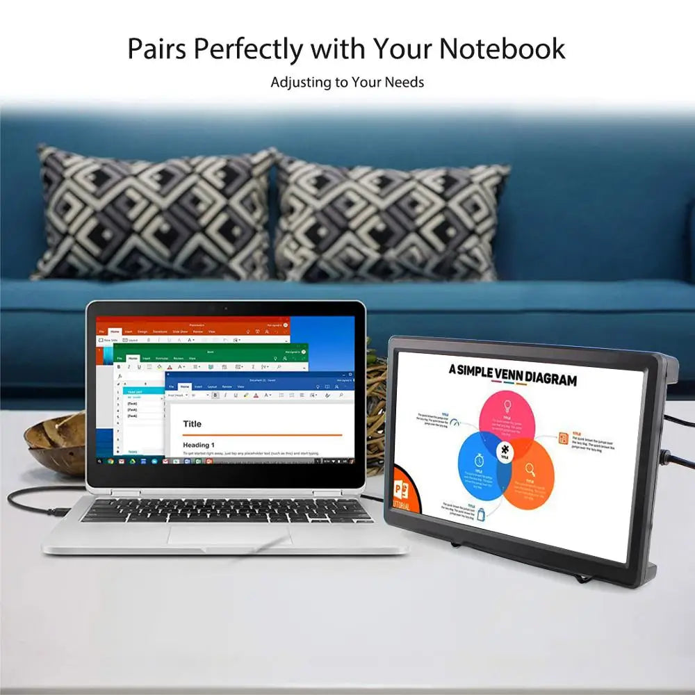 10.1" 2K IPS Portable Monitor with Touchscreen, HDMI & Type-C