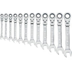 12-Piece Flex Head Ratcheting Wrench Set with 72 Teeth
