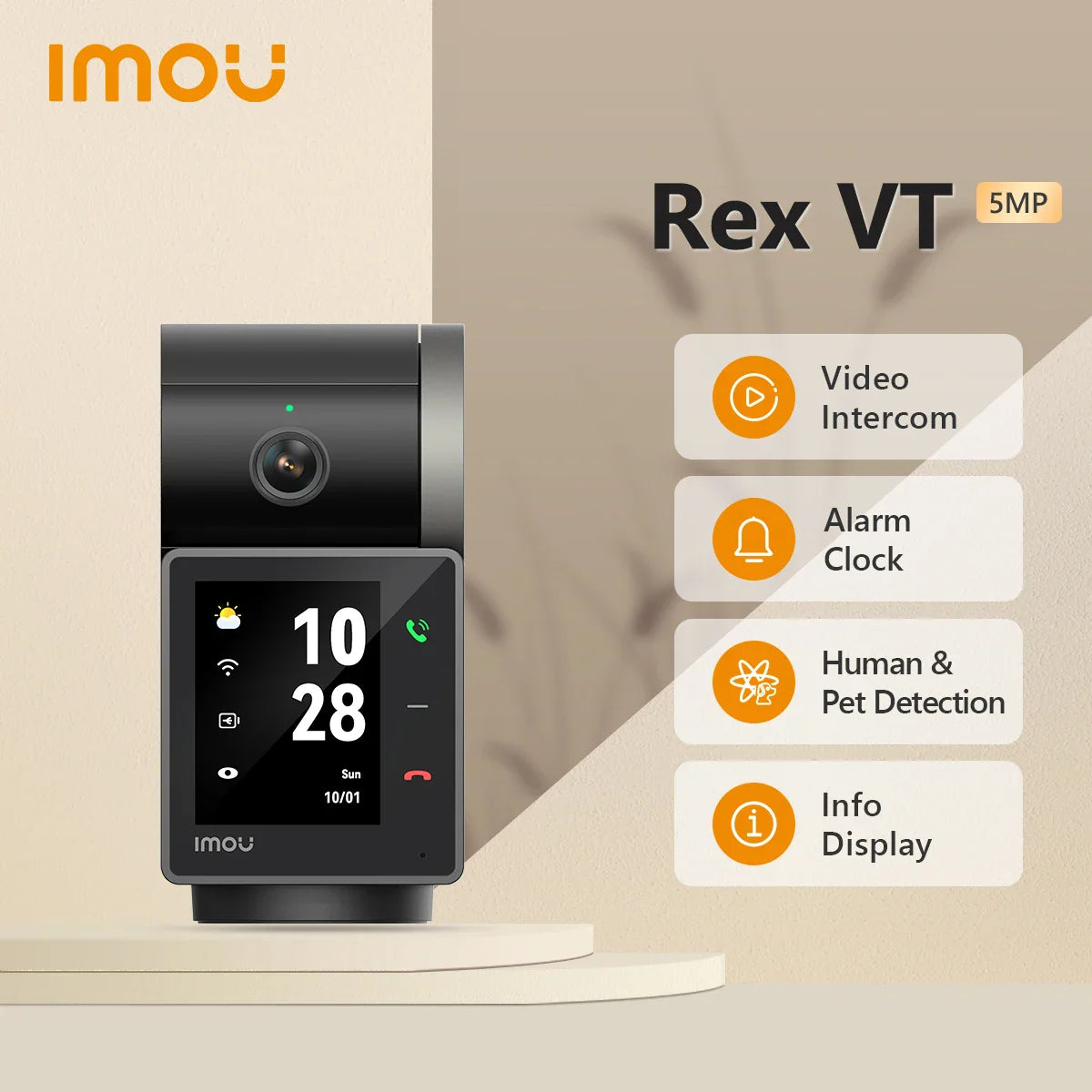 AI-Powered Home Camera with 3.6mm Lens, No Battery