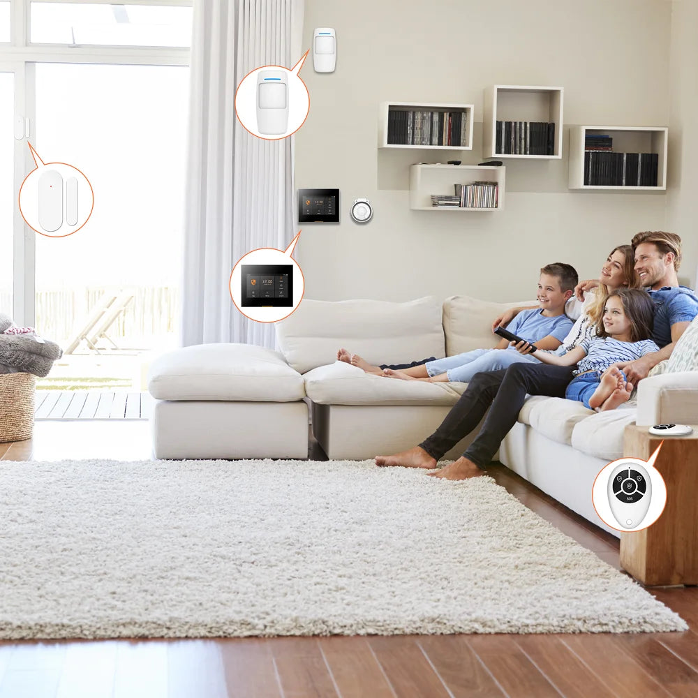 Wireless WiFi Home Alarm System with Touchscreen, Motion Sensor & App Control