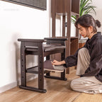 Modern Minimalist Shoe Rack with Seating Solid Wood Storage Bench for Porch & Bedroom