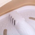 Brown Infrared Foot Bath Massager with Bubbles and Foldable Tub