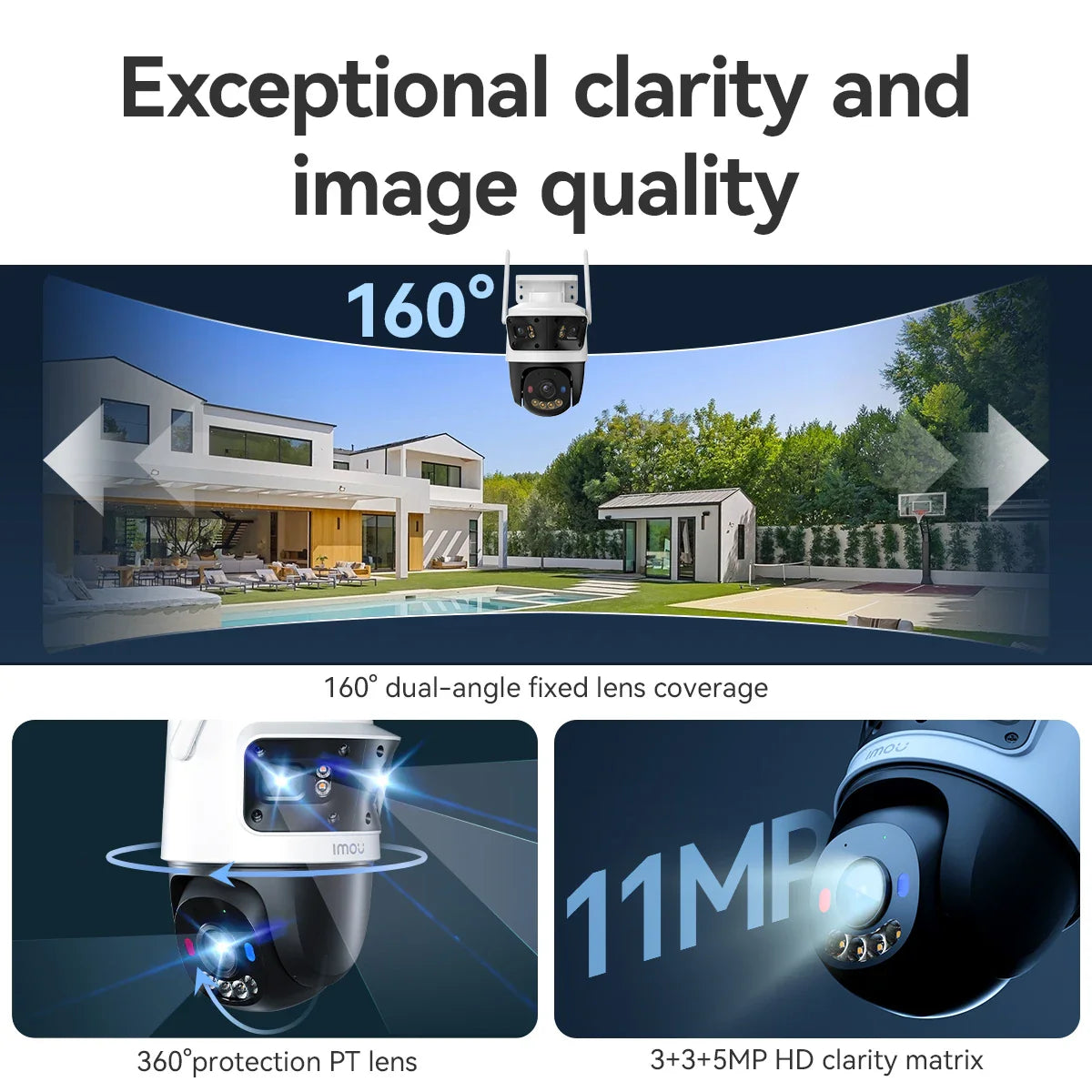 Smart Outdoor Surveillance Camera 11MP with Zoom and Storage