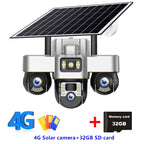 Outdoor 4G Rechargeable Solar Camera 15MP HD Triple Lens with Motion Tracking & Zoom