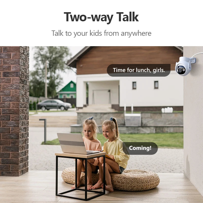 2-Pack 5MP Outdoor Wi-Fi Security Cameras, AI Tracking, Pan & Tilt, Full-Color Night Vision