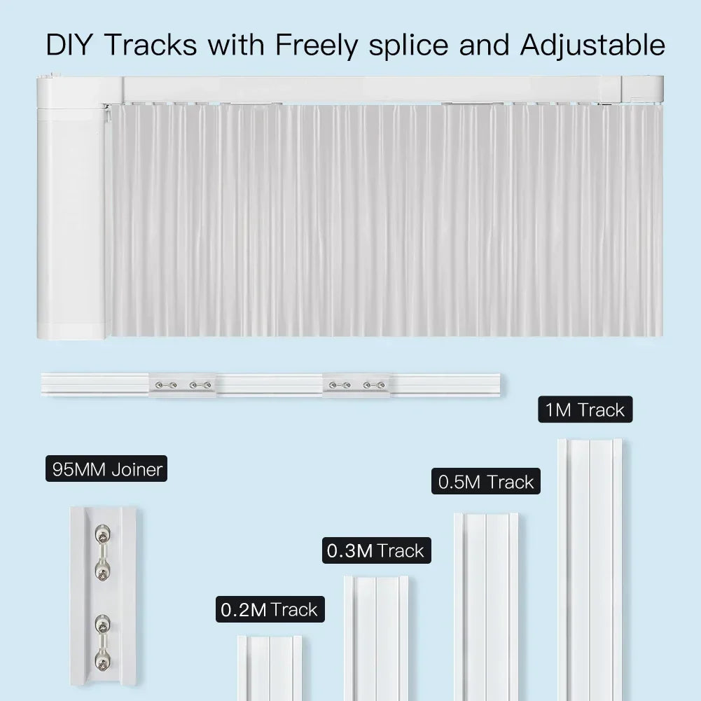 165" WiFi Motorized Curtain Track – App & Voice Control
