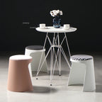 Modern Plastic Stackable Stool 36x42cm Minimalist Footrest for Living Room, Bedroom or Office