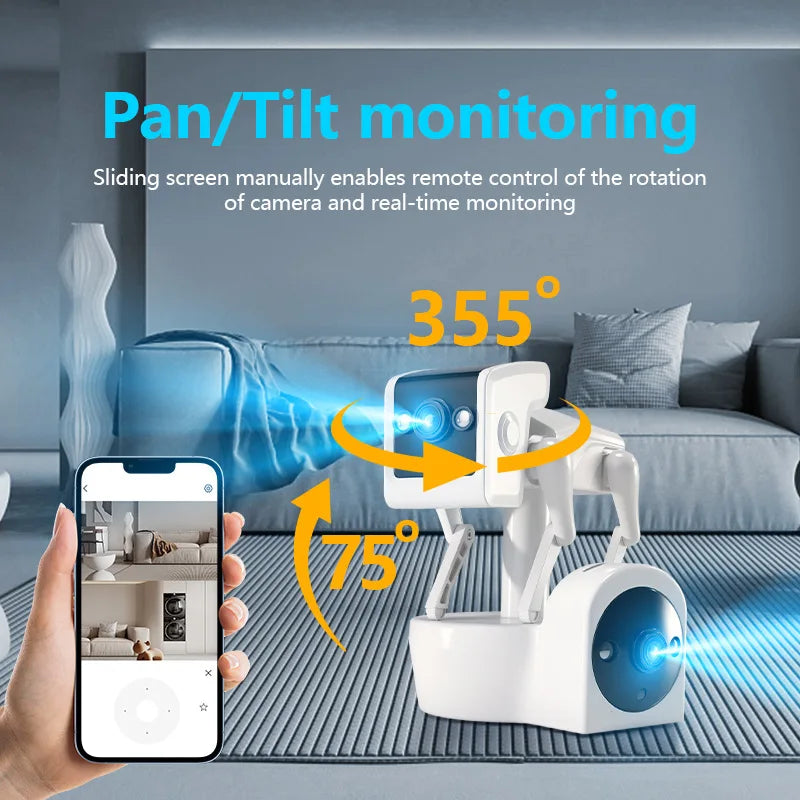 Indoor Security Robot Dog Camera with Voice & Alerts  add 128GB card