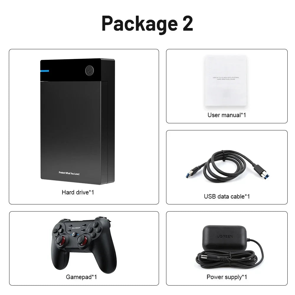12TB Portable External HDD with 100,000+ Retro Games HS 3.5 CH 12T HDD T3