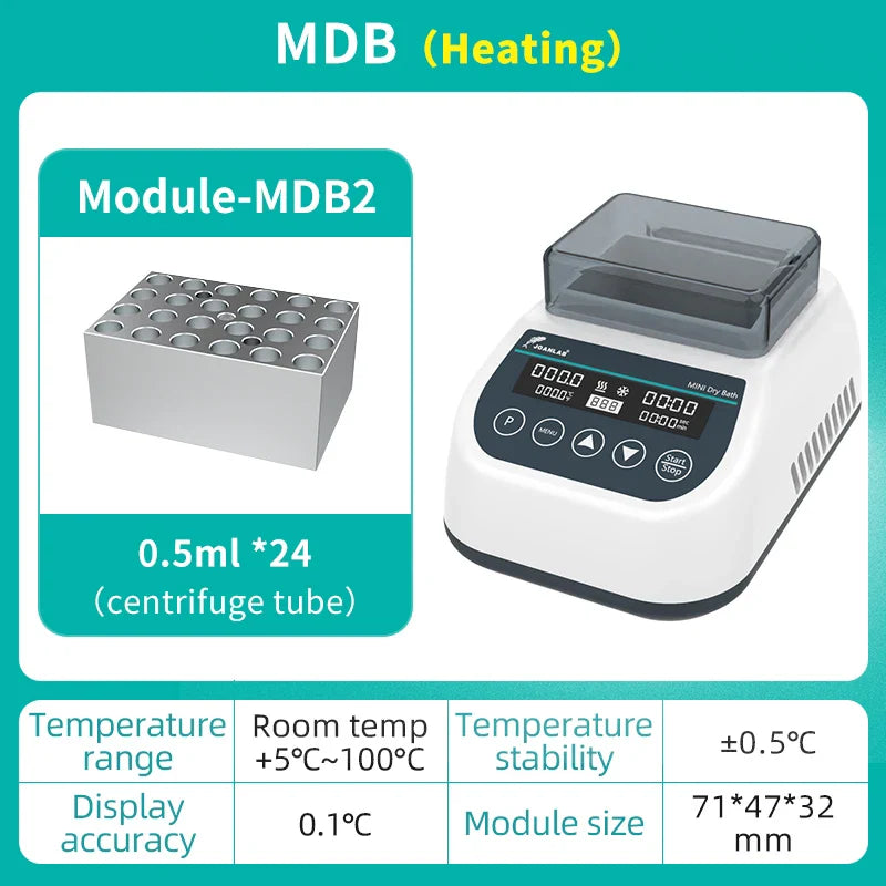 Portable Dry Bath Incubator with Adjustable Temp and Timer MDB 0.5mlx24