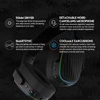 Wireless Gaming Headset with Noise Cancelling Mic, White