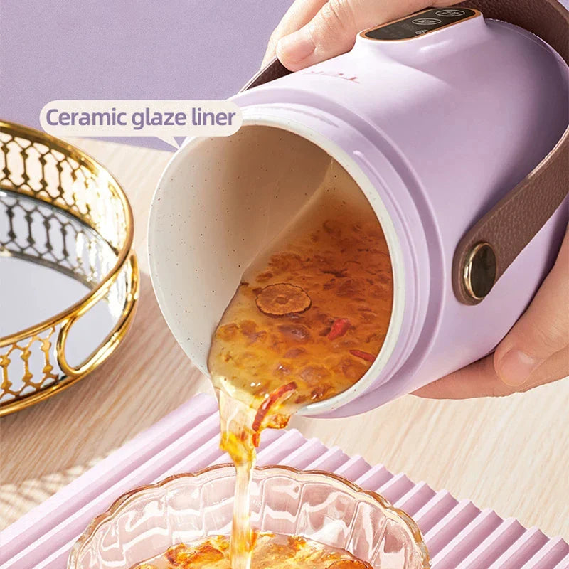 Portable 600ml Electric Stew Pot – Non-Stick Mini Multicooker