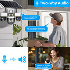 Outdoor 4G Rechargeable Solar Camera 15MP HD Triple Lens with Motion Tracking & Zoom