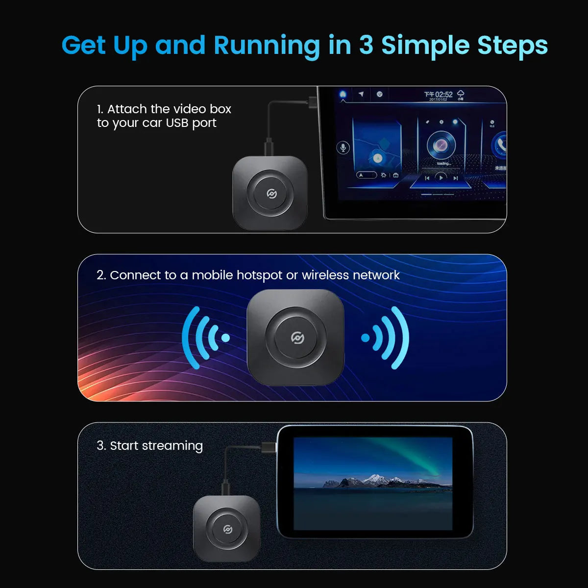CarPlay Android TV Box 4K Wired CarPlay Streaming Box