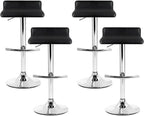 Adjustable Kitchen Bar Stools Set of 4 – Swivel Counter Chairs with Gas Lift, Black, 56–77cm