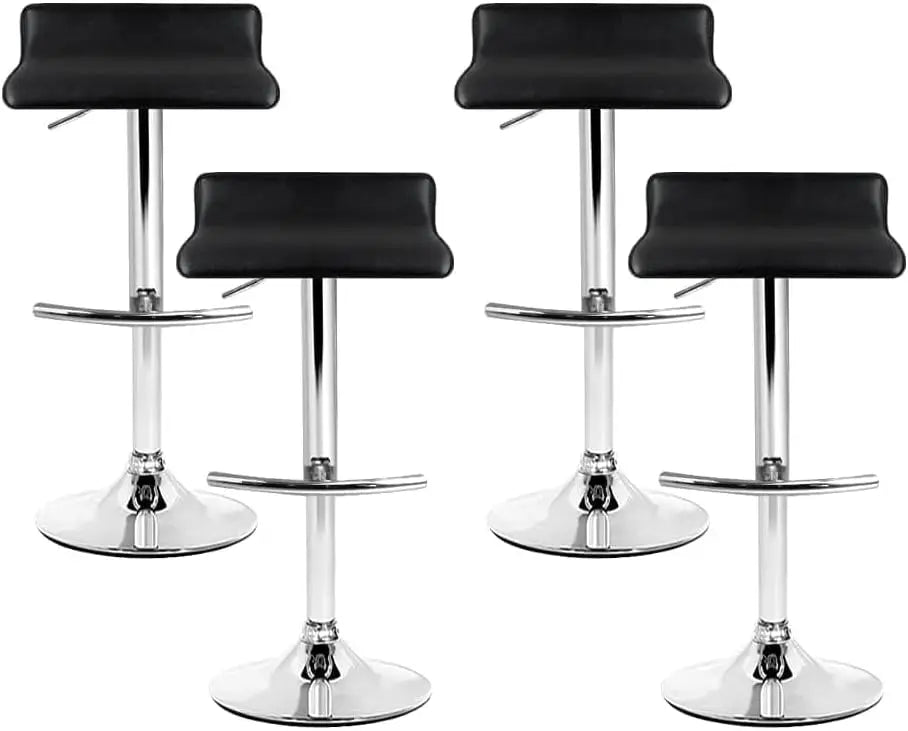 Adjustable Kitchen Bar Stools Set of 4 – Swivel Counter Chairs with Gas Lift, Black, 56–77cm
