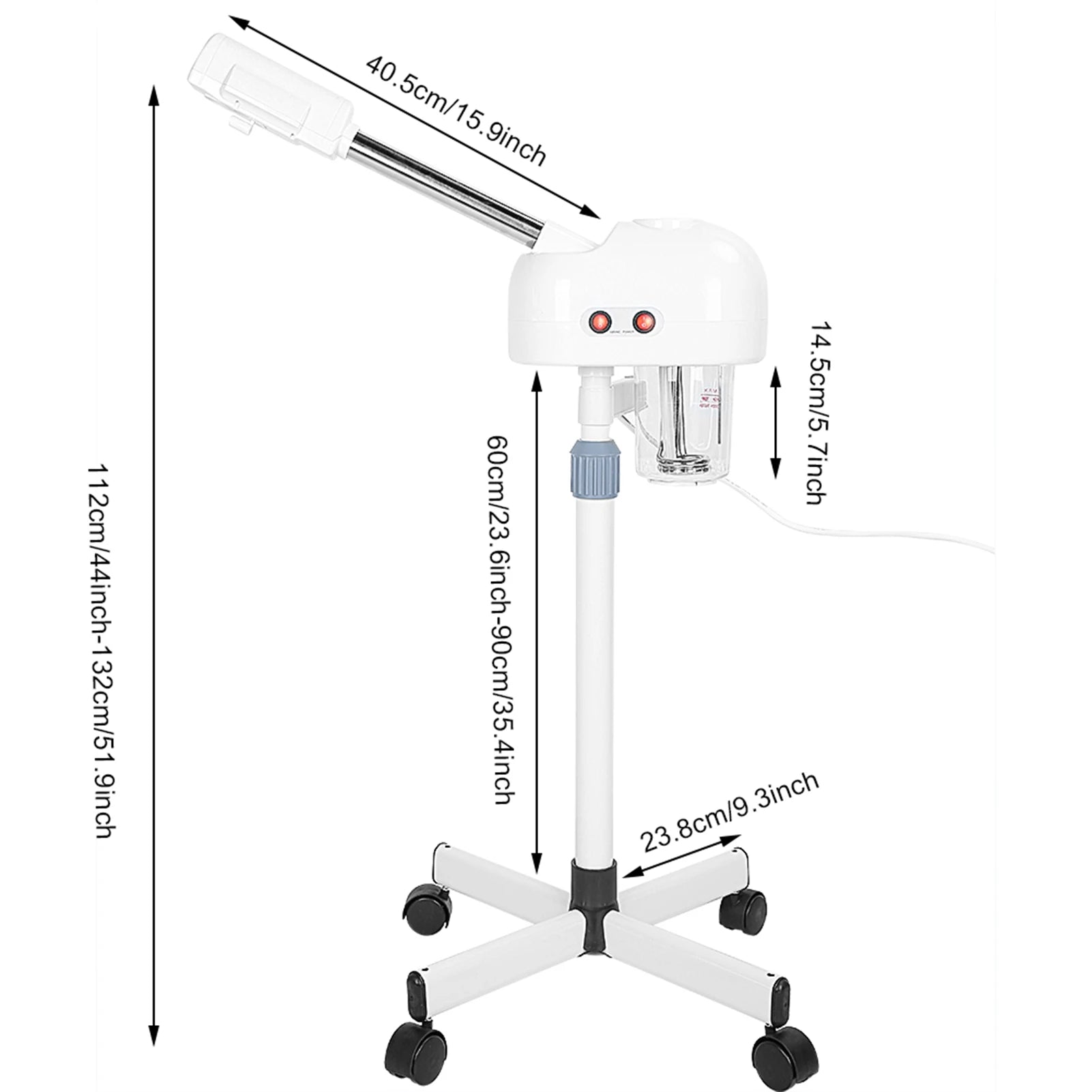 Portable 2-in-1 Facial Steamer with 5X LED Magnifying Lamp and Adjustable Stand White