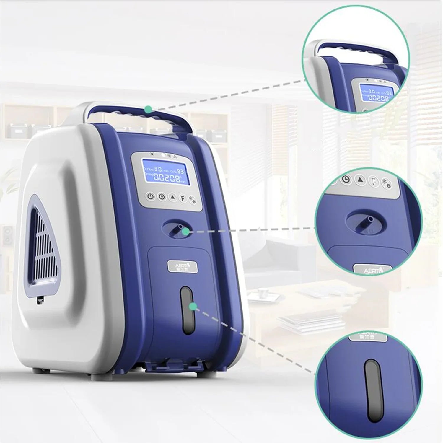9L Home Oxygen Concentrator with Adjustable Flow Therapy