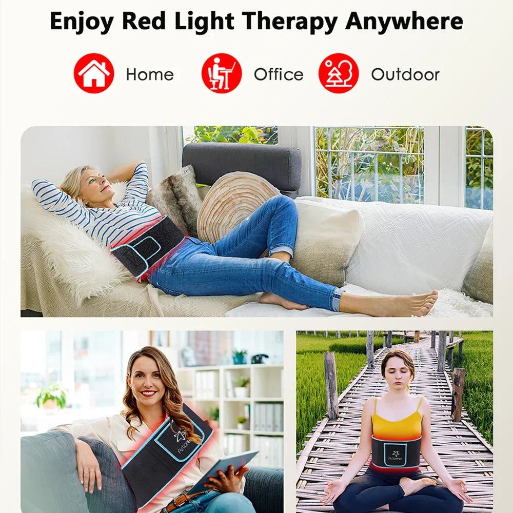 105 LED Red & Infrared Therapy Belt Portable Waist Wrap for Muscle & Joint Pain Relief