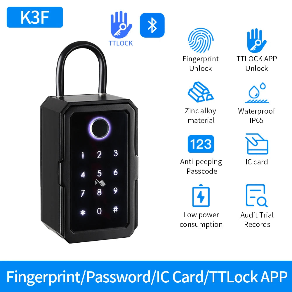 Outdoor Smart Key Safe with Fingerprint & Wi-Fi Access