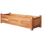 Set of 2 Outdoor Wooden Garden Beds – Acacia Timber Planters 100cm
