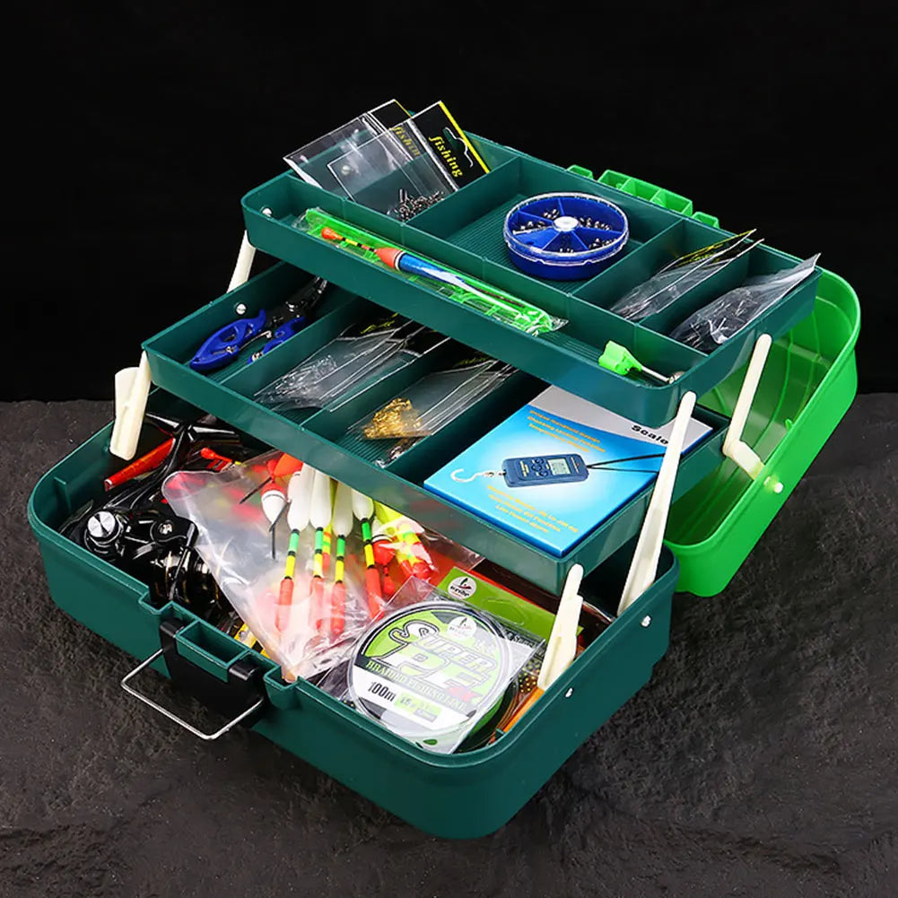 Outdoor Fishing Gear Set with Box and 134 Pieces