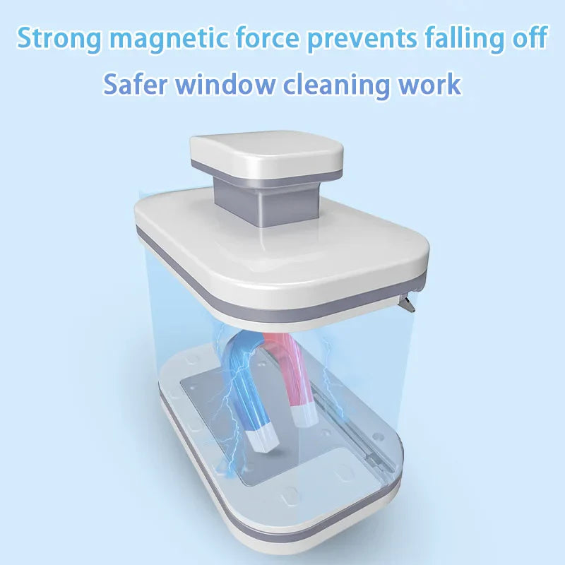 Double-Sided Magnetic Window Cleaner with Safety Rope