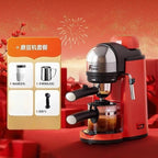Portable Semi-Automatic Coffee Maker – Drip & Cold Brew Machine for Home or Small Office Red