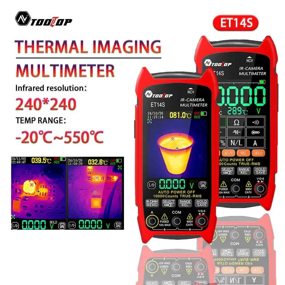 2-in-1 Thermal Camera Multimeter, High Accuracy, Macro Lens